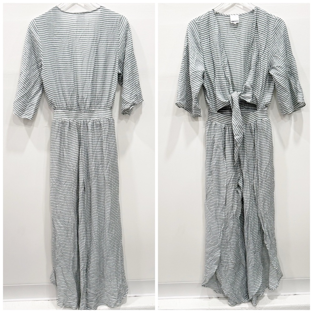 Skylar + Madison Frankie Tie-Front Jumpsuit Wide Leg Tulip Pants Split Detail M